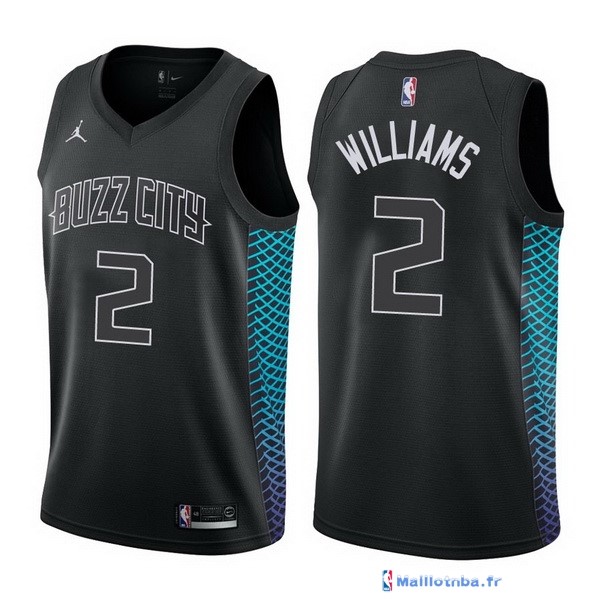 Maillot NBA Pas Cher Charlotte Hornets Marvin Williams 2 Nike Noir ...