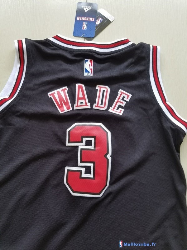 Maillot NBA Pas Cher Chicago Bulls Junior Dwyane Wade 3 Noir - Maillot ...