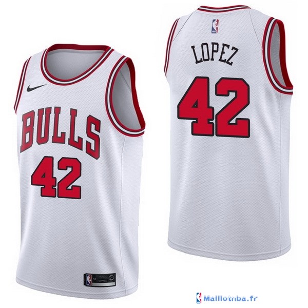 Maillot NBA Pas Cher Chicago Bulls Robin Lopez 42 Blanc Association ...