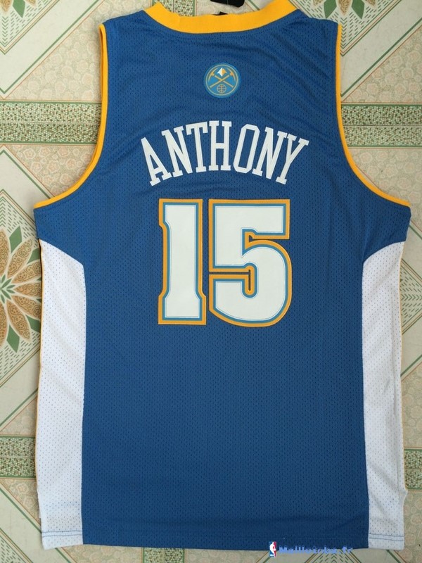 Maillot NBA Pas Cher Denver Nuggets Carmelo Anthony 15 Retro Bleu ...