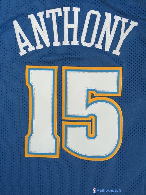 Maillot Nba Pas Cher Denver Nuggets Carmelo Anthony 15 Retro Bleu 