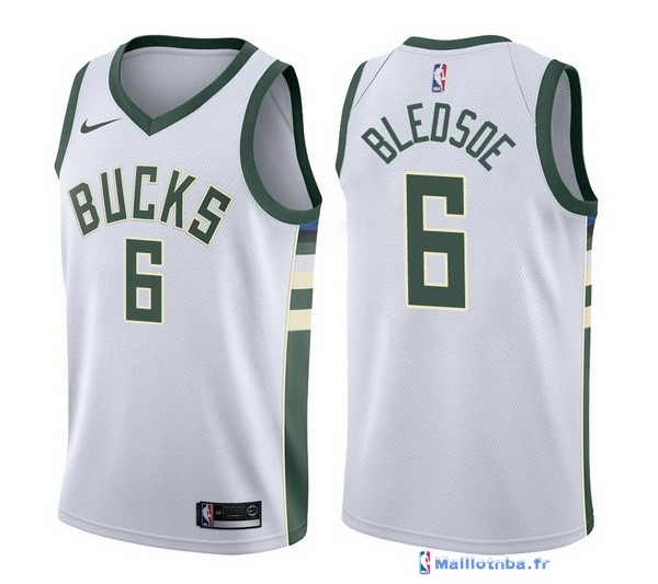 Maillot NBA Pas Cher Milwaukee Bucks Eric Bledsoe 6 Blanc Association ...