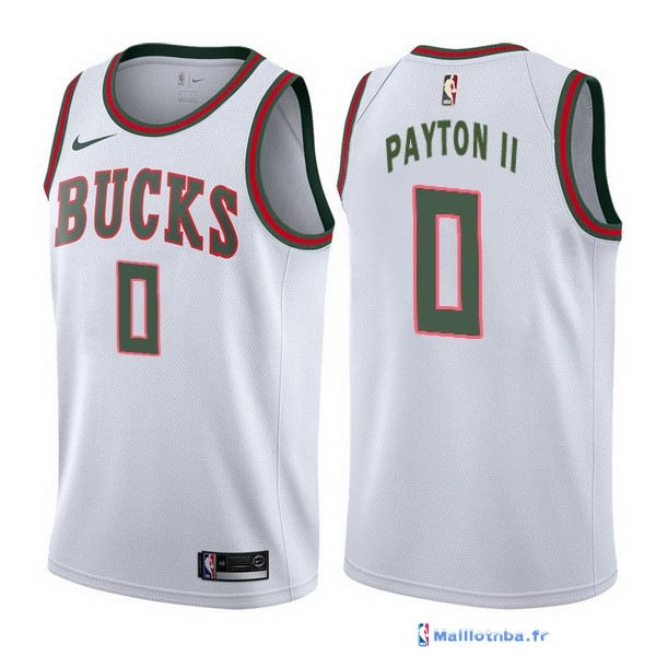 Maillot NBA Pas Cher Milwaukee Bucks Gary Payton II 0 Retro Blanc 2017/ ...