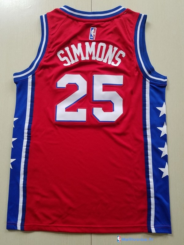 Maillot NBA Pas Cher Philadelphia Sixers Junior Ben Simmons 25 Rouge ...