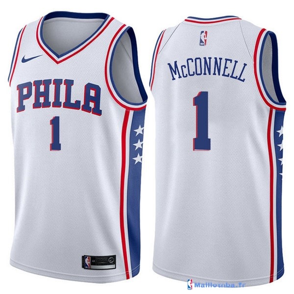 Maillot NBA Pas Cher Philadelphia Sixers T.J. McConnell 1 Blanc ...