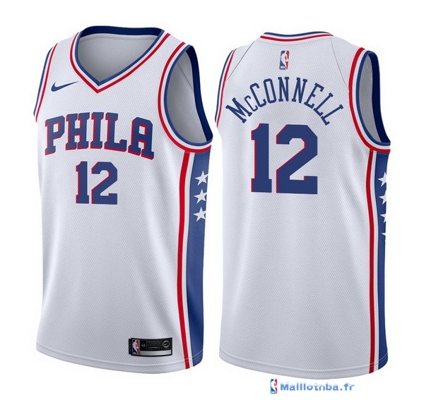 Maillot NBA Pas Cher Philadelphia Sixers T.J. McConnell 12 Blanc ...