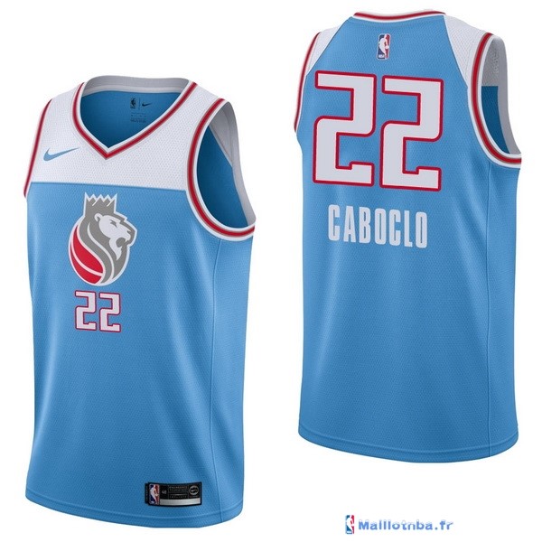 Maillot NBA Pas Cher Sacramento Kings Bruno Caboclo 22 Nike Bleu Ville ...