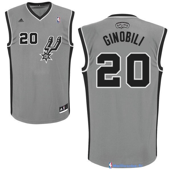 Maillot Nba Pas Cher San Antonio Spurs Manu Ginóbili 20 Gris - Maillot 