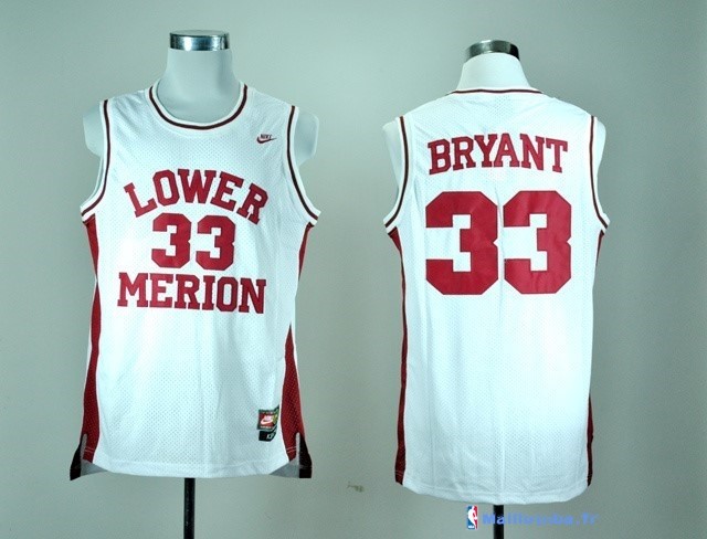 Maillot NCAA Pas Cher Lower Merion Kobe Bryant 33 Blanc - Maillot ...