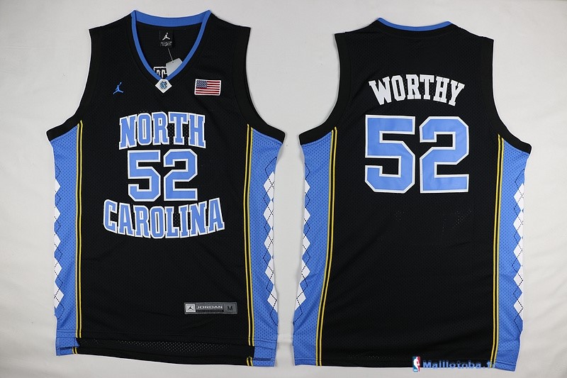 Maillot NCAA Pas Cher North Carolina James Worthy 52 Noir - Maillot ...