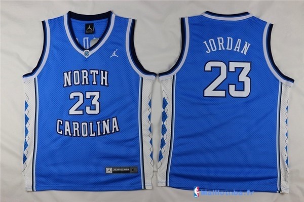 Maillot NCAA Pas Cher North Carolina Junior Michael Jordan 23 Bleu ...