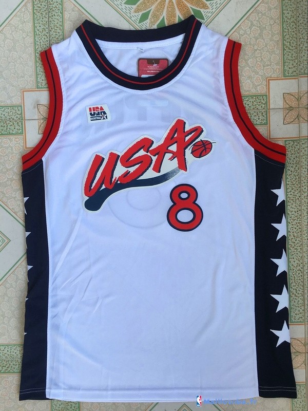 Maillot NBA Pas Cher USA 1996 David Robinson 8 Blanc - Maillot Basket ...